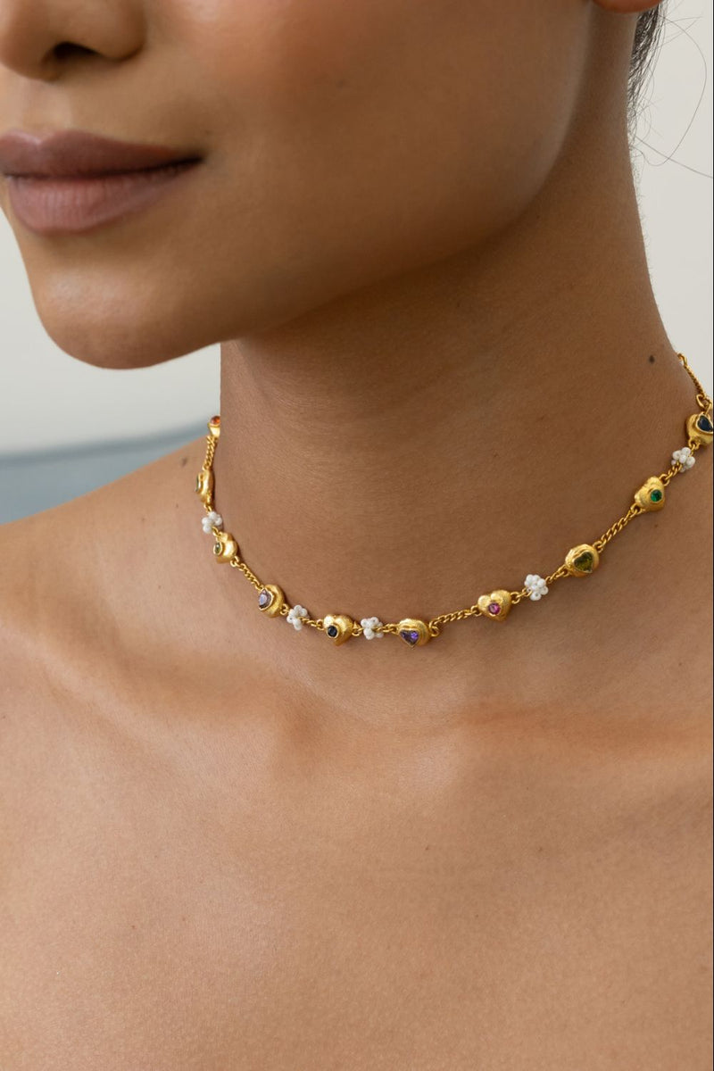 AN31G Juicy Chain 18k gold plated on brass neckpiece by Aarjavee for women in Singapore