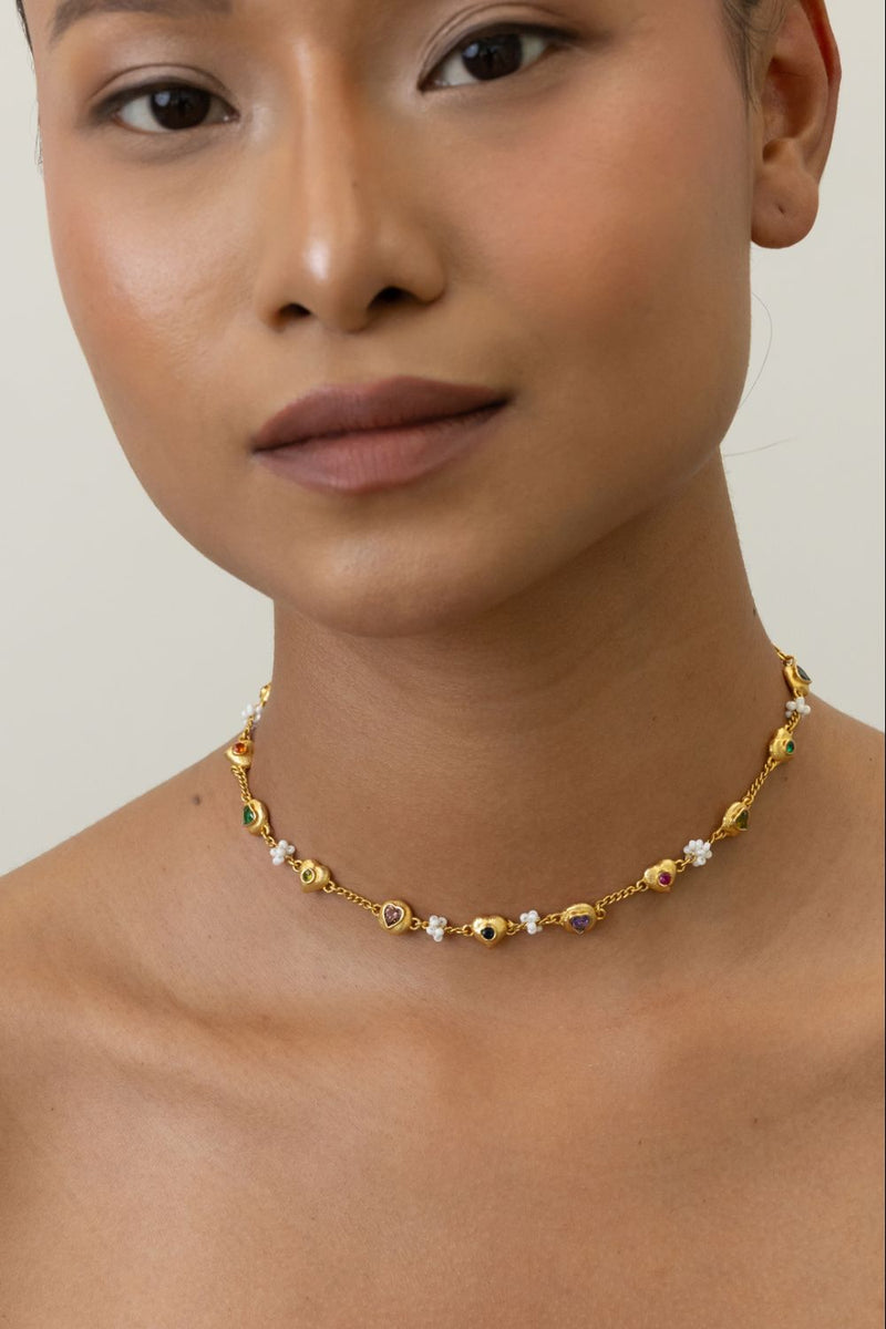 AN31G Juicy Chain 18k gold plated on brass neckpiece by Aarjavee for women in Singapore