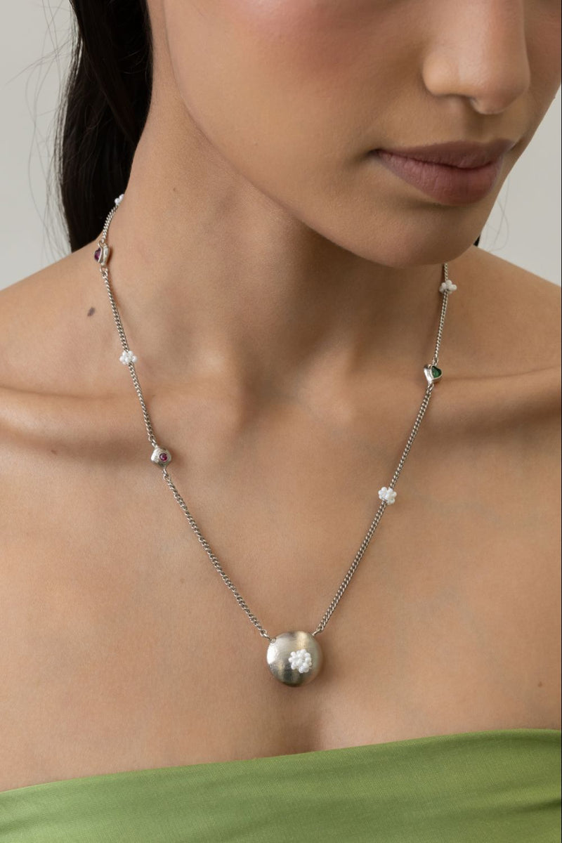 AN33S Bubble Pendant 18k gold plated on brass neckpiece by Aarjavee for women in Singapore