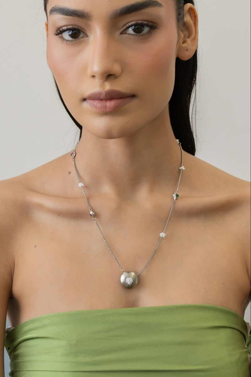 AN33S Bubble Pendant 18k gold plated on brass neckpiece by Aarjavee for women in Singapore