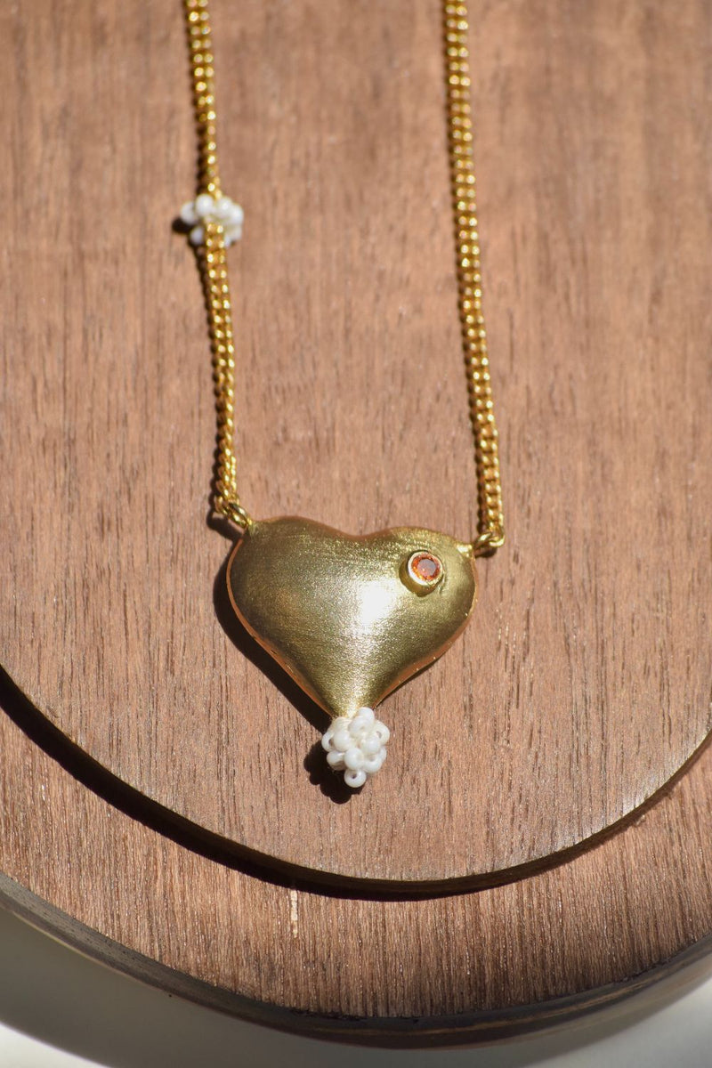 AN34G Happy Hearts Pendant 18k gold plated on brass neckpiece by Aarjavee for women in Singapore