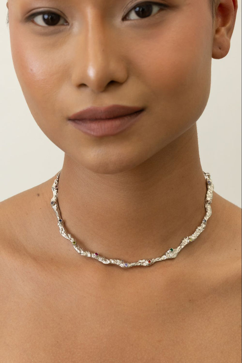 AN36S Melon Hasli 18k gold plated on brass neckpiece by Aarjavee for women in Singapore