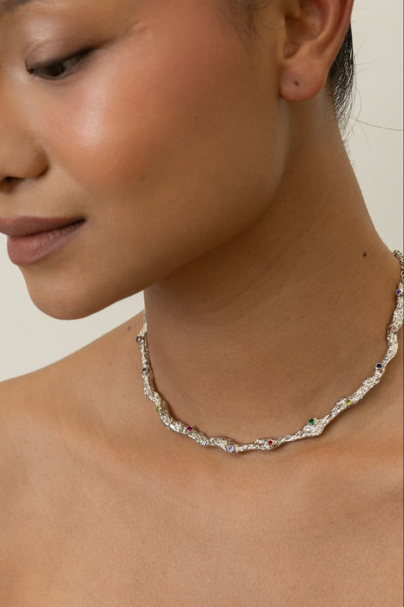 AN36S Melon Hasli 18k gold plated on brass neckpiece by Aarjavee for women in Singapore