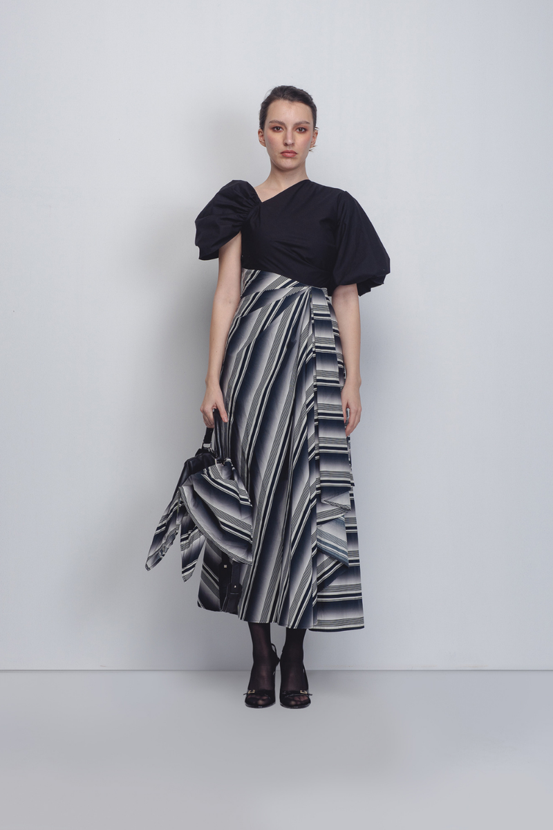 Anja Dress - Black + White Stripes cotton Buy Anja Dress - Black + White Stripes from C&W | Dresses for Women by Leh Studios in black color for women in Singapore
