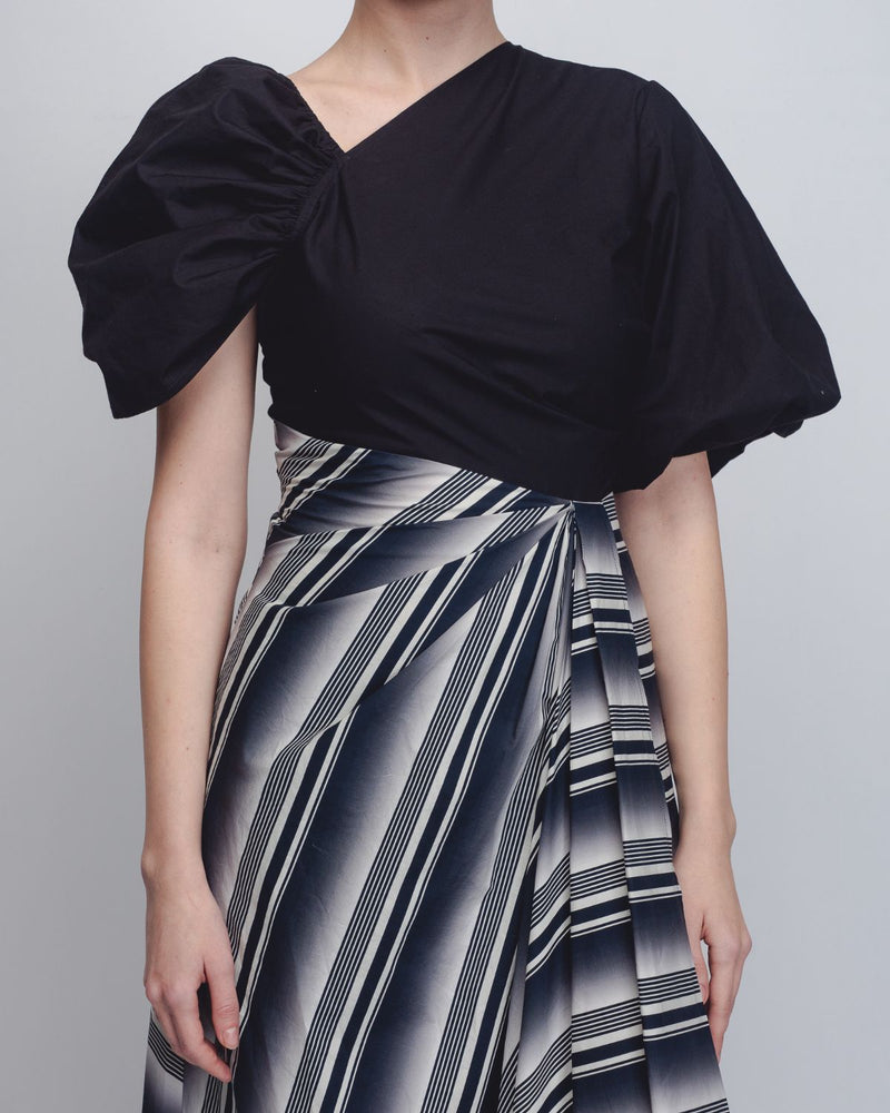 Anja Dress - Black + White Stripes cotton Buy Anja Dress - Black + White Stripes from C&W | Dresses for Women by Leh Studios in black color for women in Singapore