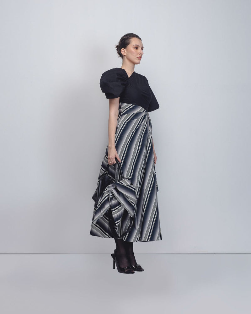 Anja Dress - Black + White Stripes cotton Buy Anja Dress - Black + White Stripes from C&W | Dresses for Women by Leh Studios in black color for women in Singapore