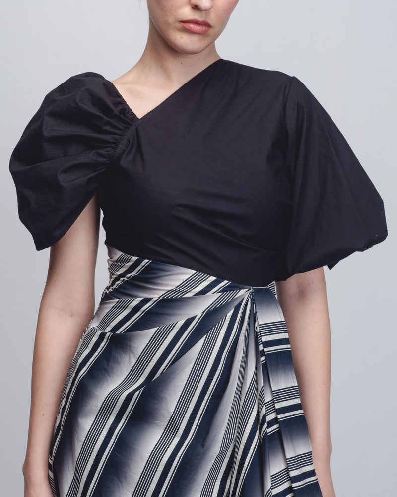 Anja Dress - Black + White Stripes cotton Buy Anja Dress - Black + White Stripes from C&W | Dresses for Women by Leh Studios in black color for women in Singapore
