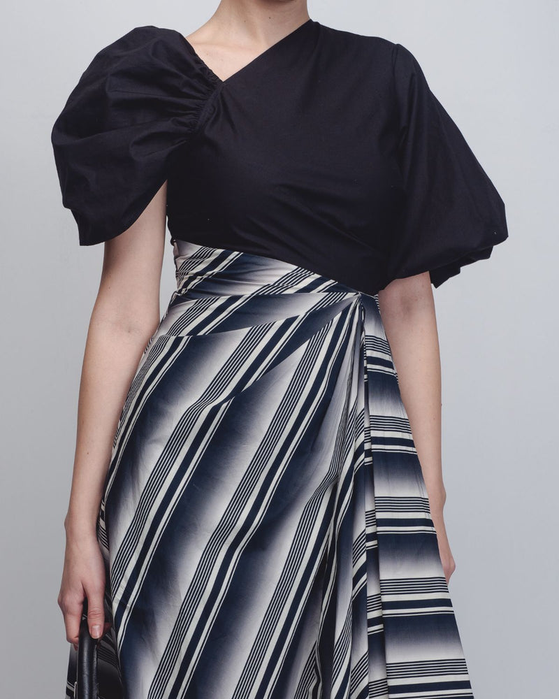 Anja Dress - Black + White Stripes cotton Buy Anja Dress - Black + White Stripes from C&W | Dresses for Women by Leh Studios in black color for women in Singapore
