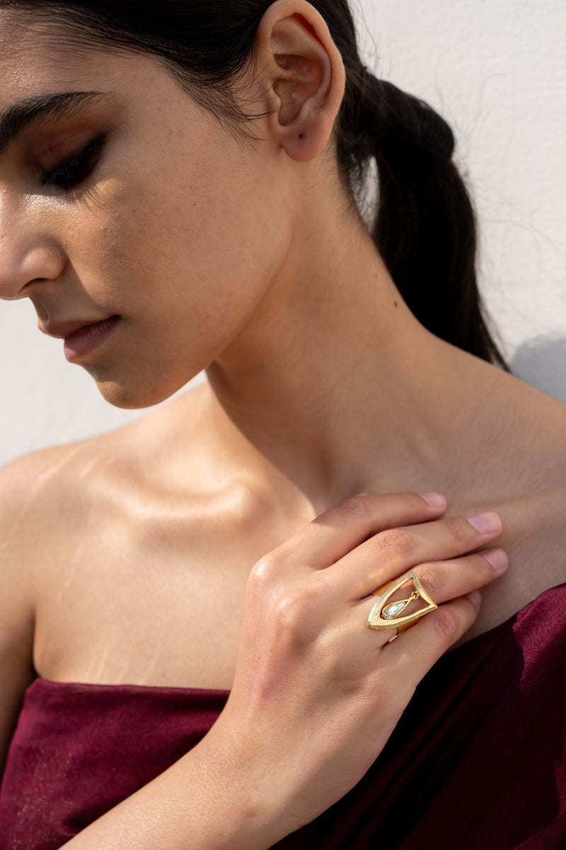 Pal Angoothi by Aarjavee in gold color for women in Singapore