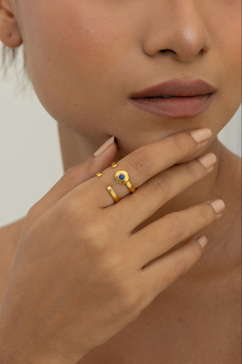 AR27G Little Bite 18k gold plated on brass ring by Aarjavee for women in Singapore