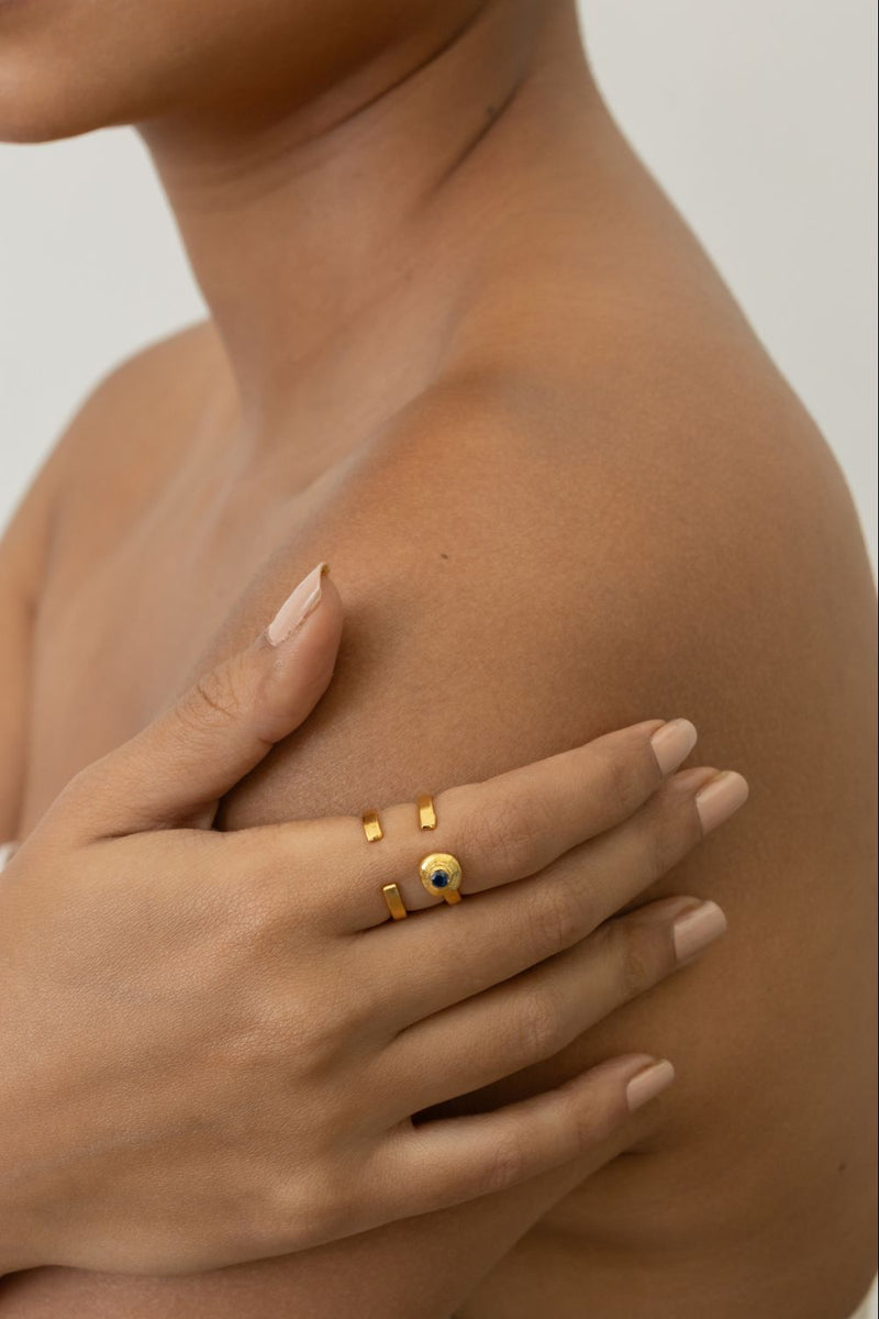 AR27G Little Bite 18k gold plated on brass ring by Aarjavee for women in Singapore
