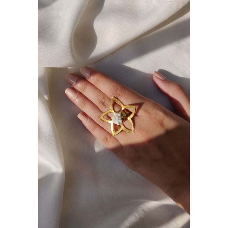 Flower Frame Ring by Aarjavee for women in Singapore