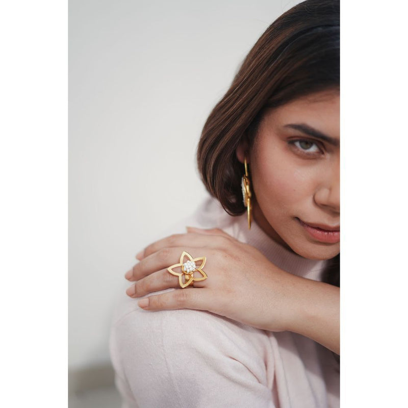 Flower Frame Ring by Aarjavee for women in Singapore