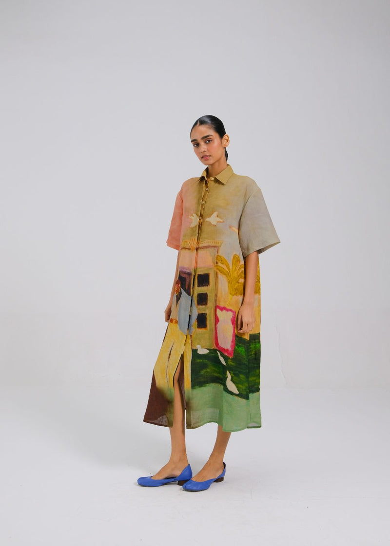 AVA DRESS - MORNING COFFEE all linen by CORD for women in Singapore