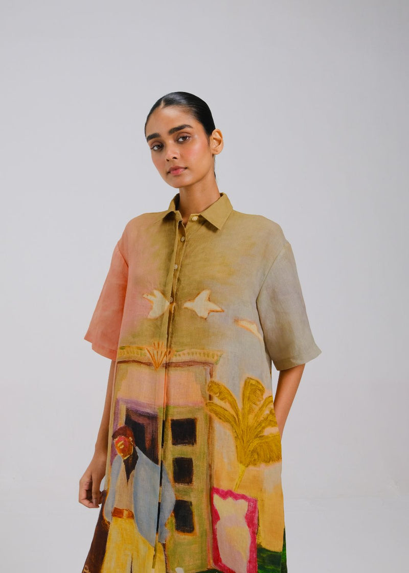 AVA DRESS - MORNING COFFEE all linen by CORD for women in Singapore