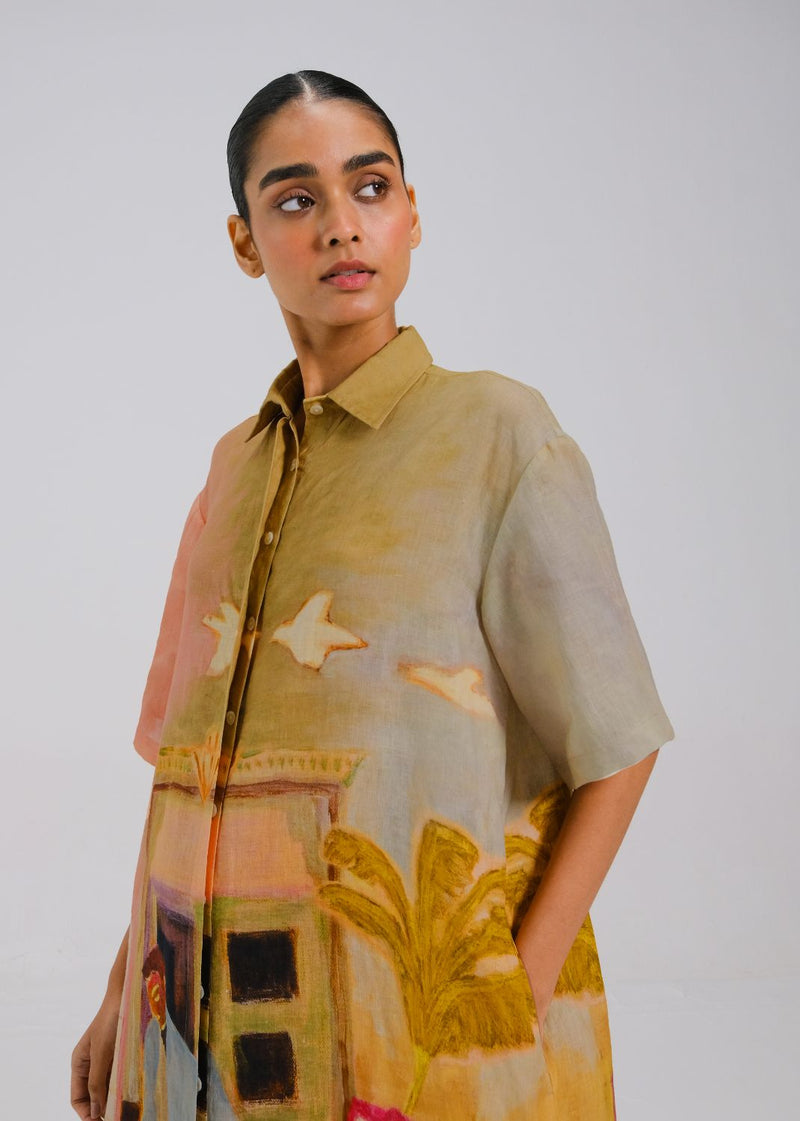 AVA DRESS - MORNING COFFEE all linen by CORD for women in Singapore