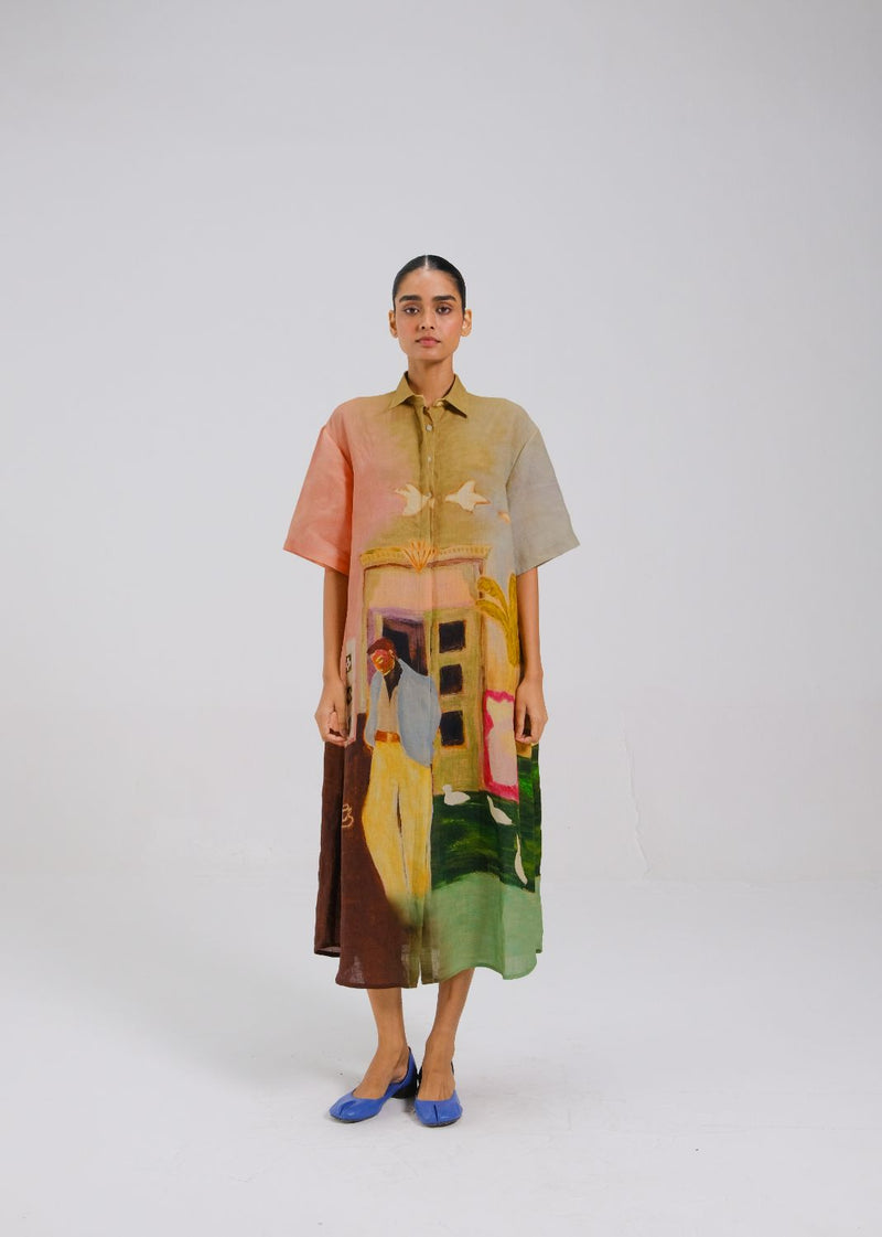 AVA DRESS - MORNING COFFEE all linen by CORD for women in Singapore