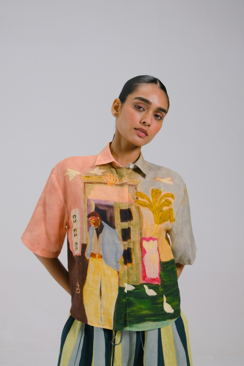 AVA SHIRT - MORNING COFFEE all linen by CORD for women in Singapore