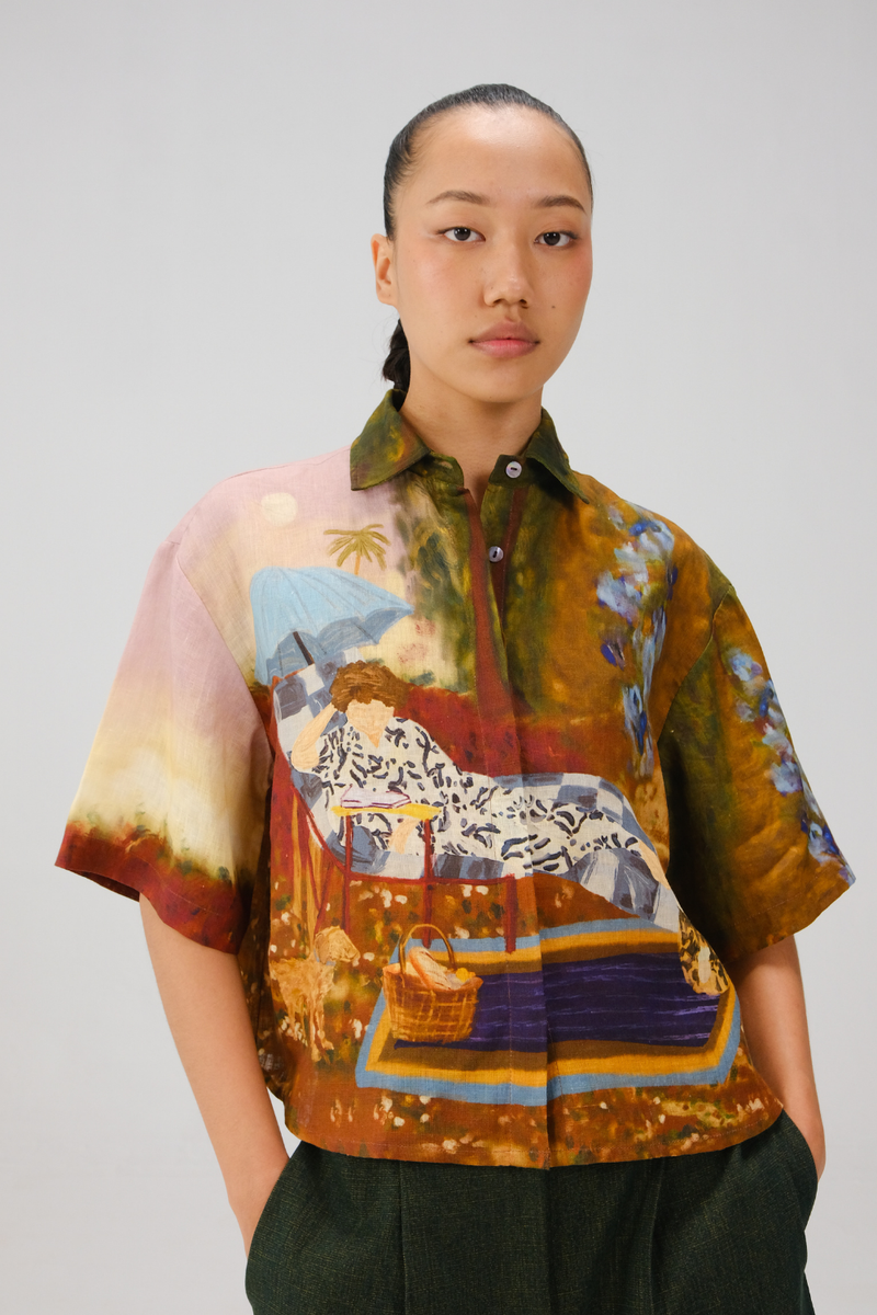 AVA SHIRT-Lakeside linen by CORD for women in Singapore