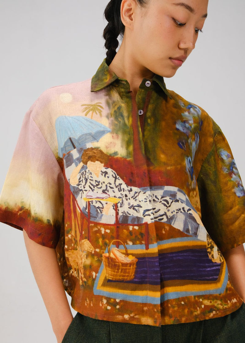 AVA SHIRT-Lakeside linen by CORD for women in Singapore
