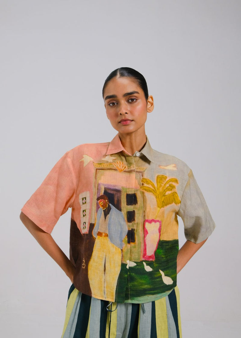 AVA SHIRT - MORNING COFFEE all linen by CORD for women in Singapore