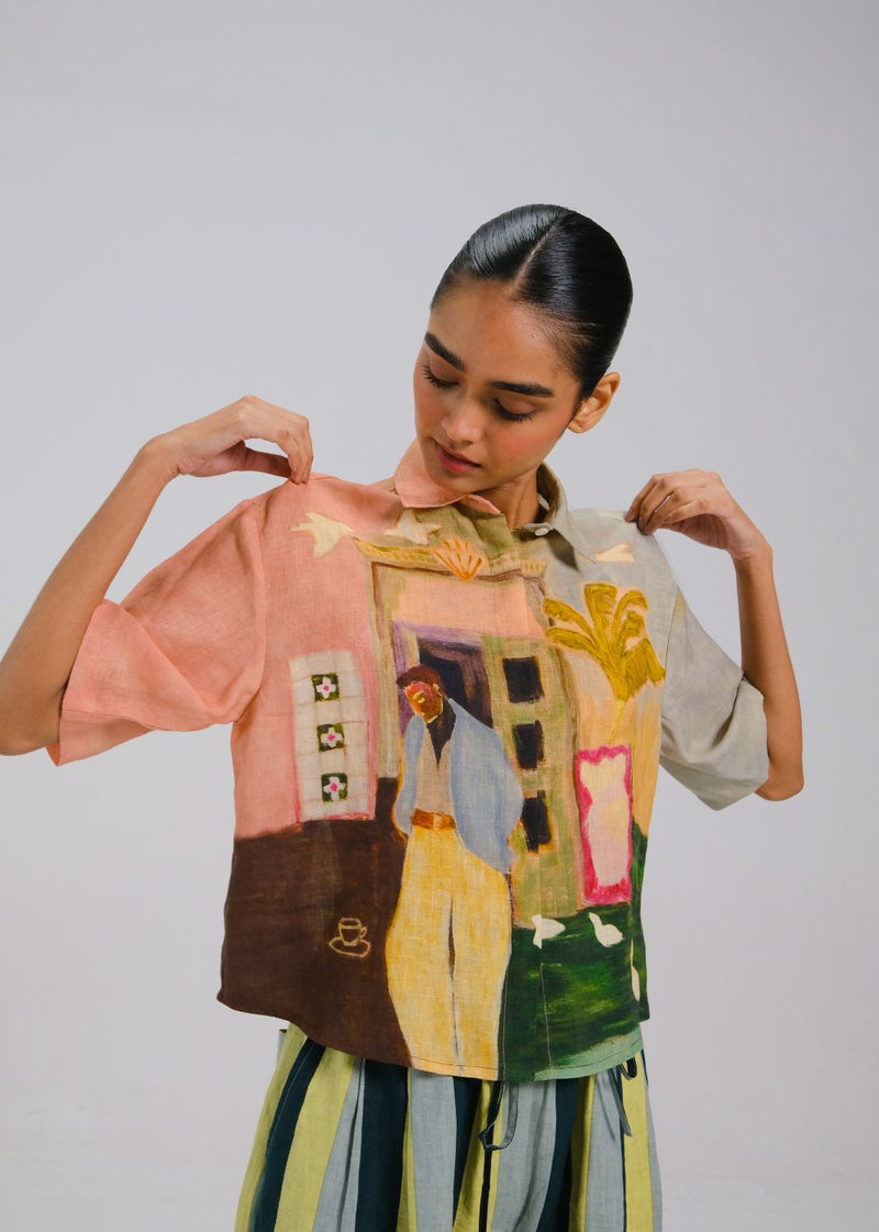 AVA SHIRT - MORNING COFFEE all linen by CORD for women in Singapore
