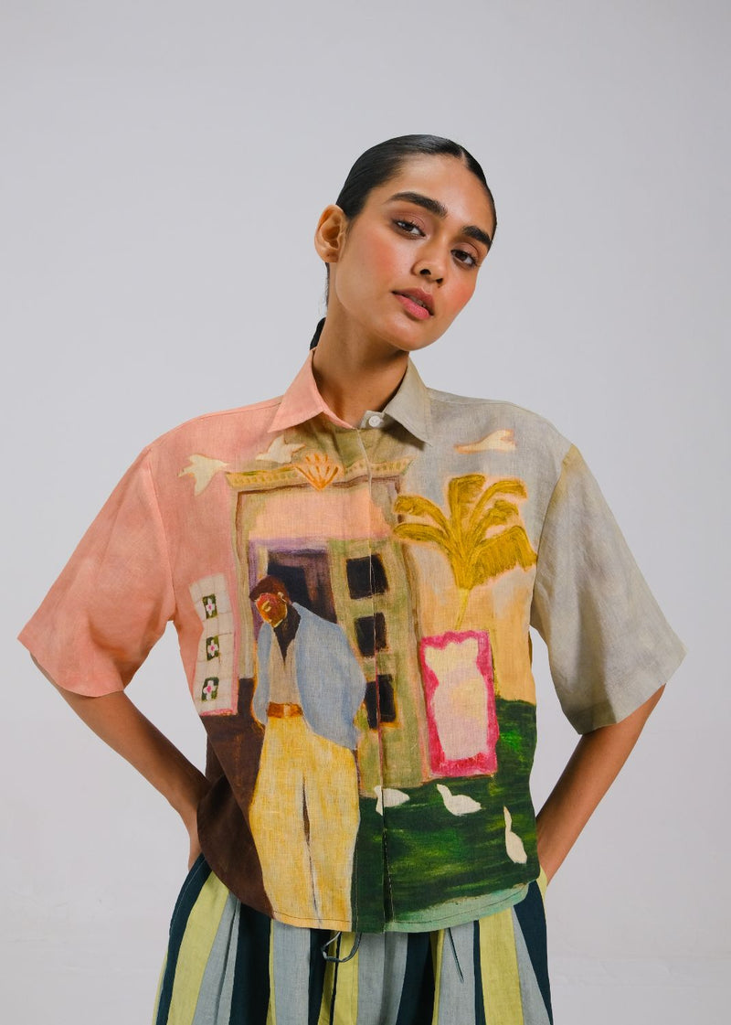 AVA SHIRT - MORNING COFFEE all linen by CORD for women in Singapore