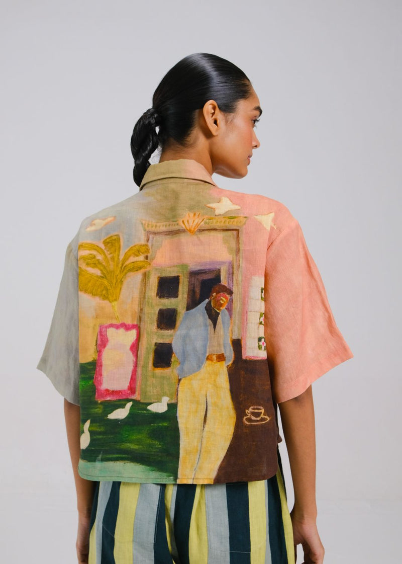 AVA SHIRT - MORNING COFFEE all linen by CORD for women in Singapore