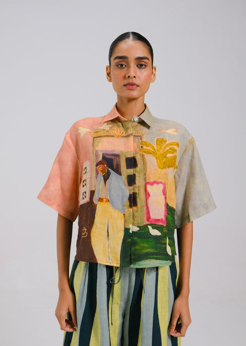 AVA SHIRT - MORNING COFFEE all linen by CORD for women in Singapore