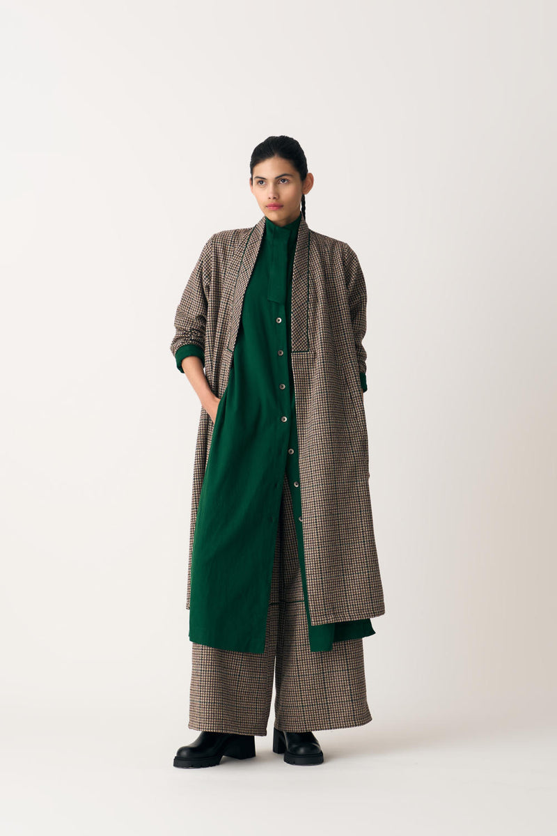 FLAP PLACKET TUNIC - EMERALD cotton by THREE in green color for women in Singapore