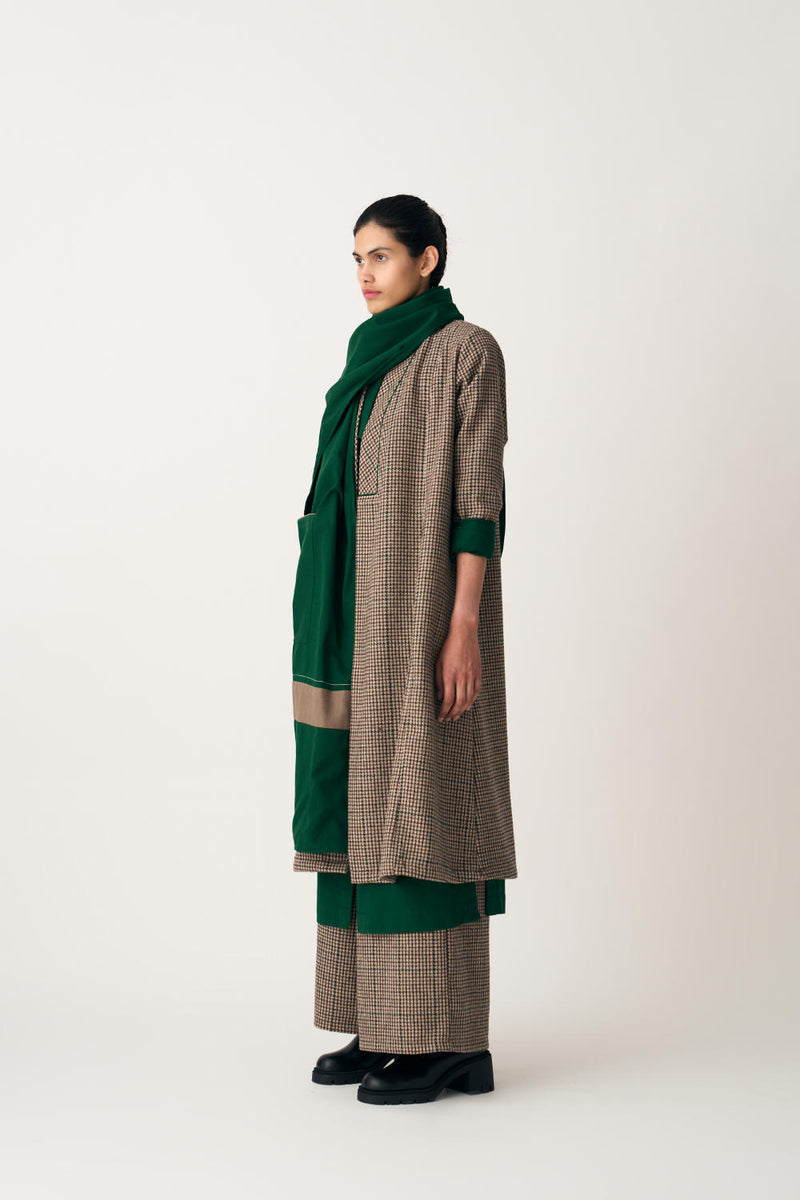 PATCH POCKET SCARF - EMERALD GREEN cotton by THREE in green color for women in Singapore