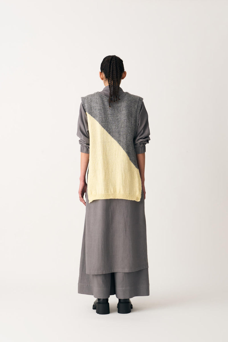 COLLARED NECK TUNIC - GREY by THREE in grey color for women in Singapore