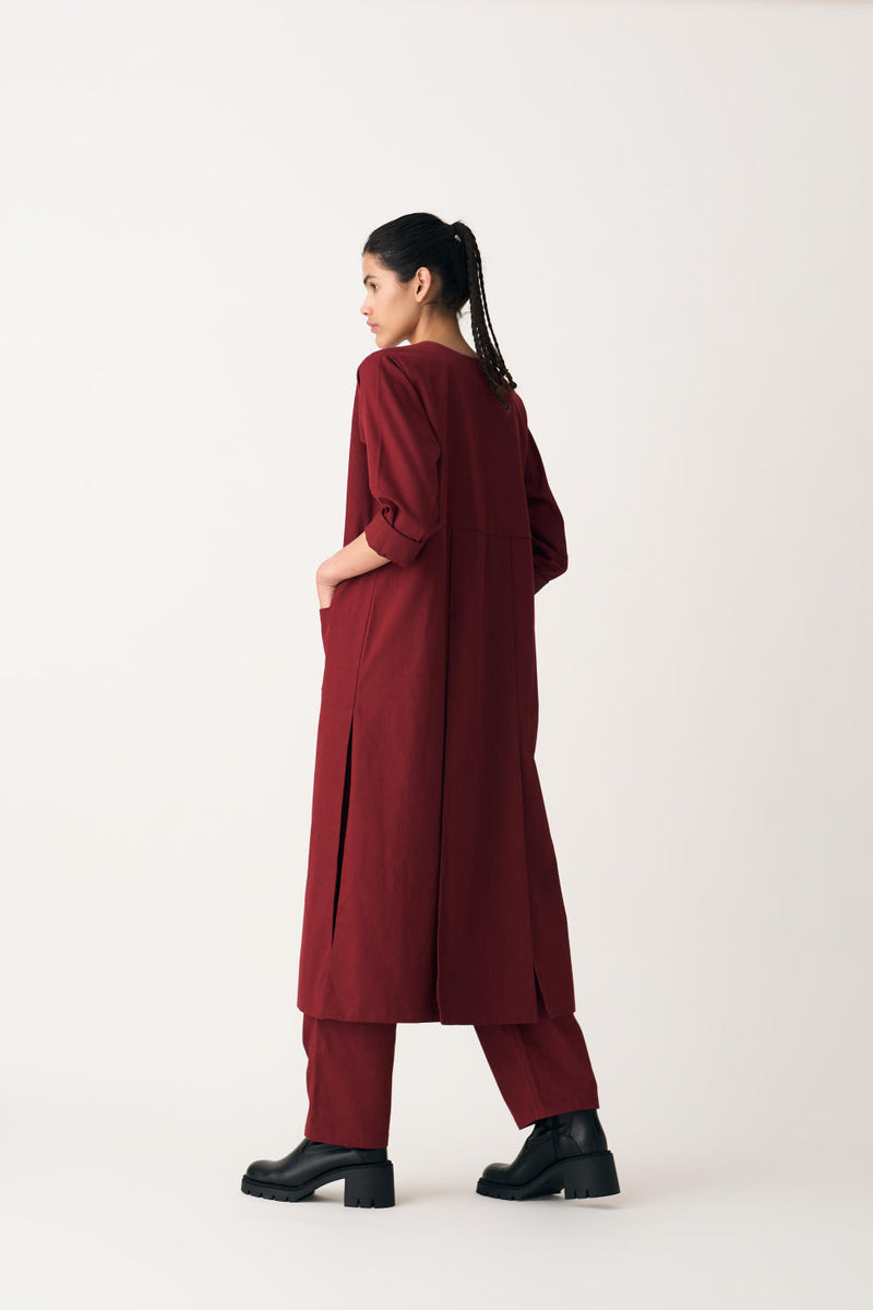 PANEL JACKET - SCARLET cotton by THREE for women in Singapore