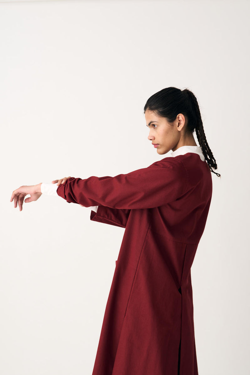 PANEL JACKET - SCARLET cotton by THREE for women in Singapore