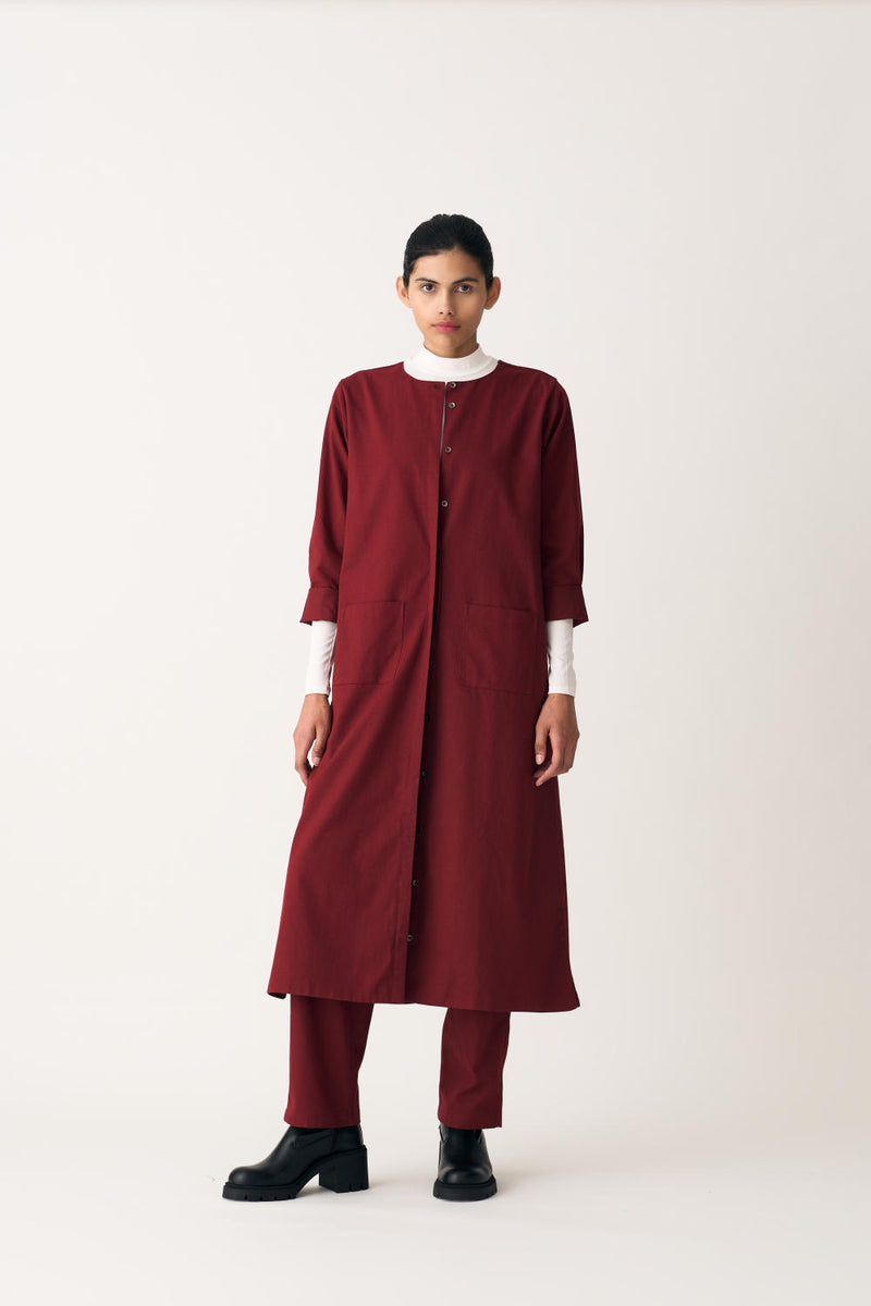 PANEL JACKET - SCARLET cotton by THREE for women in Singapore