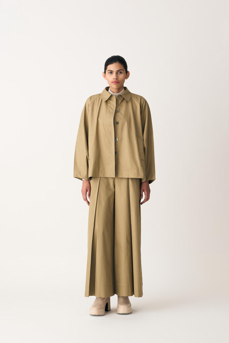 BAT SLEEVE JACKET - AUTUMN SAGE by THREE in brown color for women in Singapore