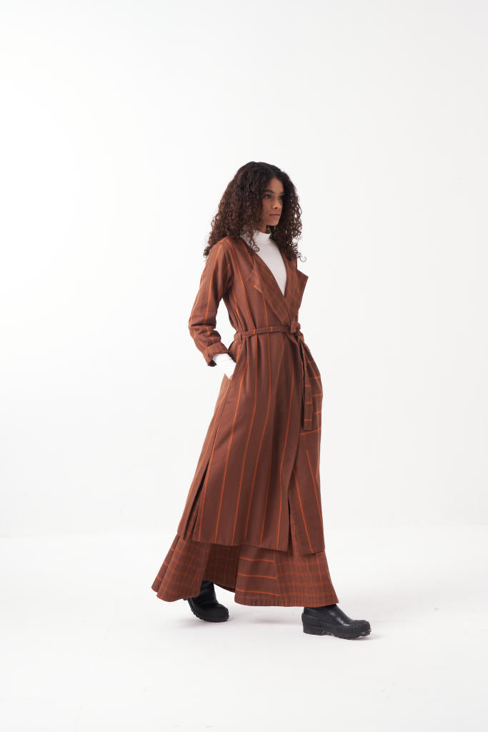 REVERSIBLE JACKET-CHOCOLATE BROWN by THREE in brown color for women in Singapore