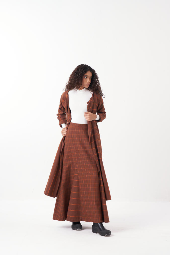 REVERSIBLE JACKET CO-ORD (SET OF 2)-CHOCOLATE BROWN by THREE in brown color for women in Singapore