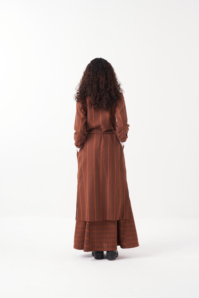 REVERSIBLE JACKET CO-ORD (SET OF 3)-CHOCOLATE BROWN by THREE in brown color for women in Singapore