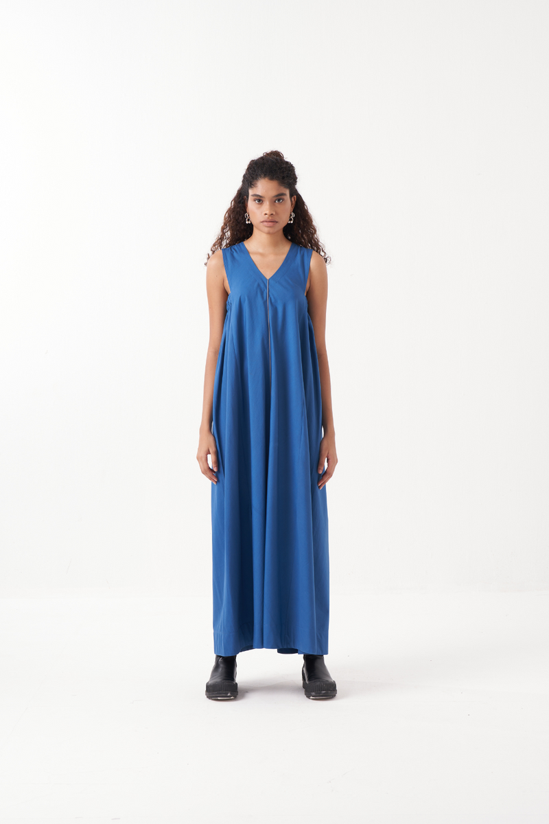 EMB. DIAGONAL JACKET CO-ORD (SET OF 2)-ELECTRIC BLUE GREY by THREE in grey color for women in Singapore