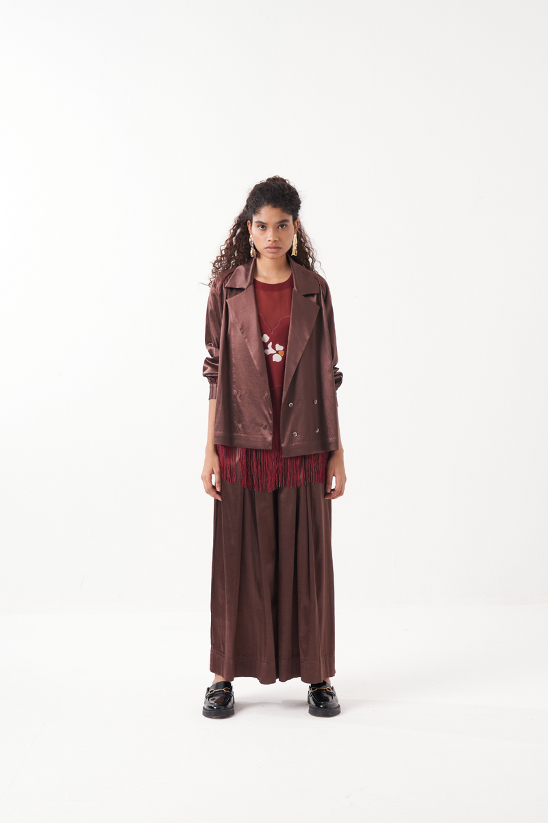 FRINGE TOP-MADDER organza by THREE for women in Singapore