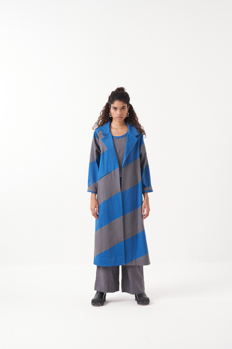 ROUND NECK TOP & BOTTOM-GREY by THREE in grey color for women in Singapore