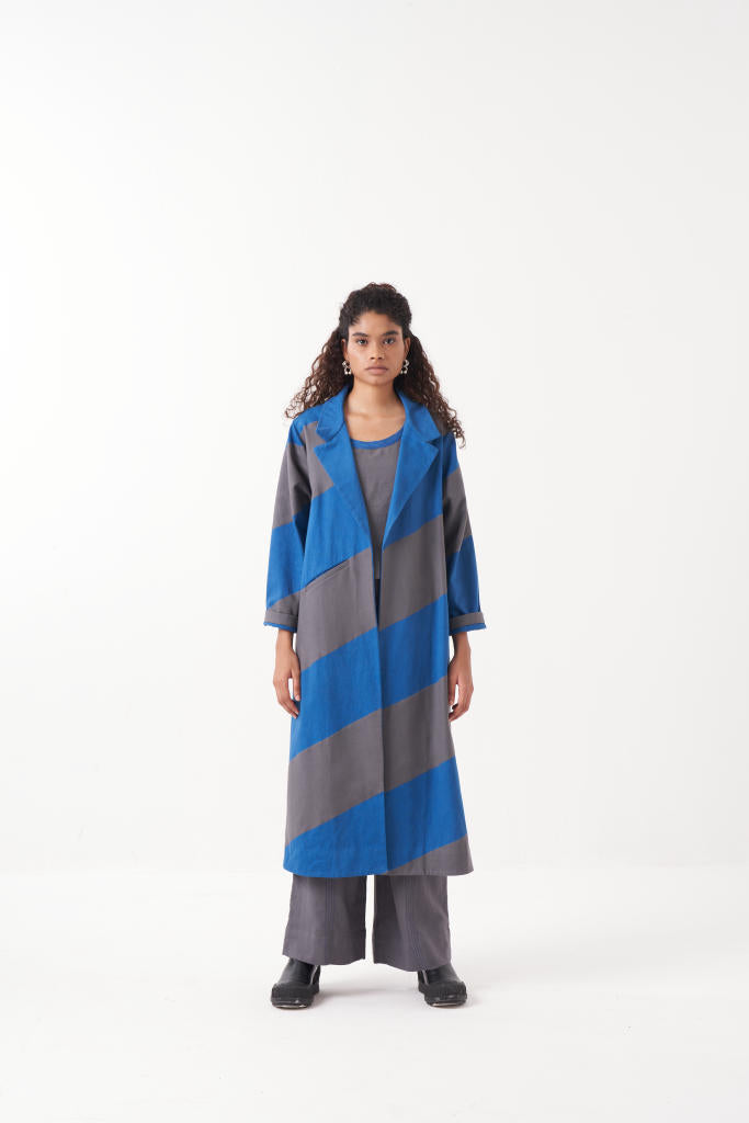 ROUND NECK TOP & BOTTOM-GREY by THREE in grey color for women in Singapore