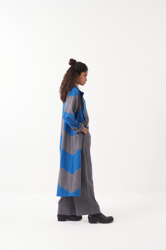 ROUND NECK TOP & BOTTOM-GREY by THREE in grey color for women in Singapore