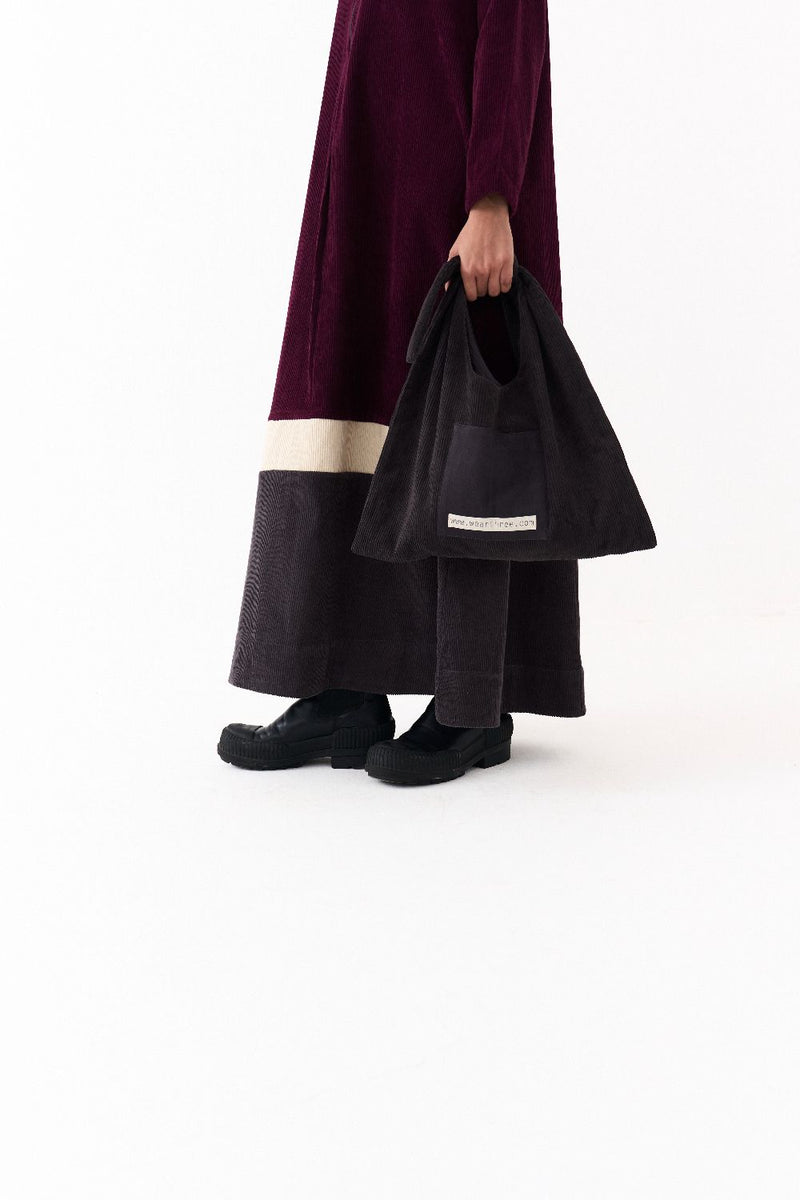 TURTLE NECK DRESS-WINE corduroy by THREE for women in Singapore