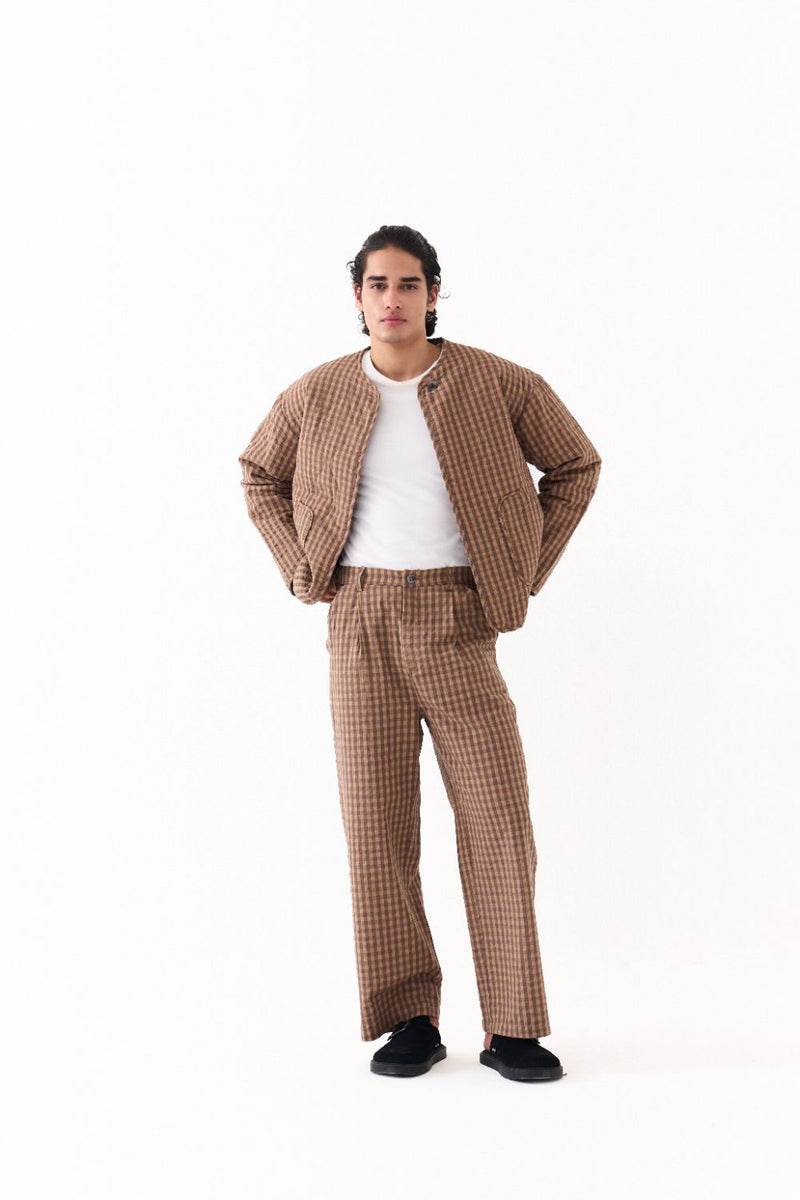 QUILTED BOMBER JACKET CO-ORD-DENIM BLUE mul by THREE Men for men in Singapore