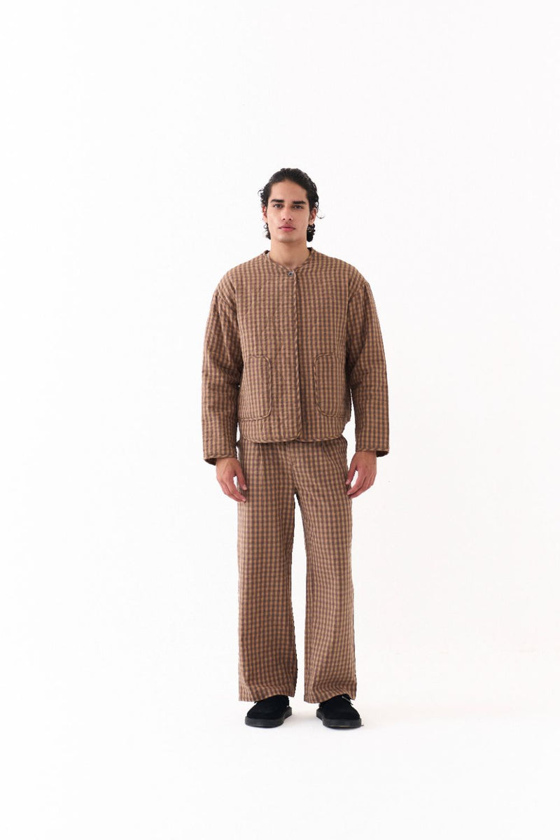 QUILTED BOMBER JACKET CO-ORD-DENIM BLUE mul by THREE Men for men in Singapore