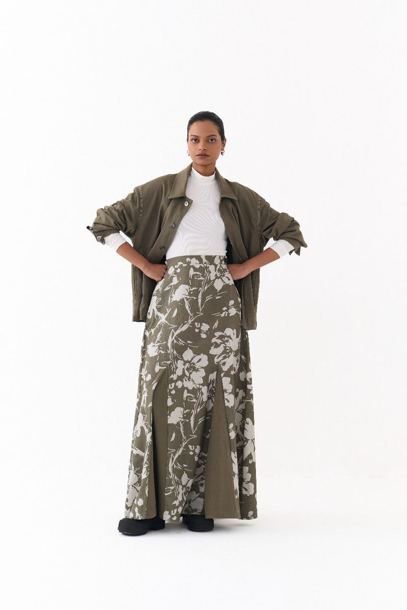 UNISEX JACKET-OLIVE twill by THREE in olive color for women in Singapore