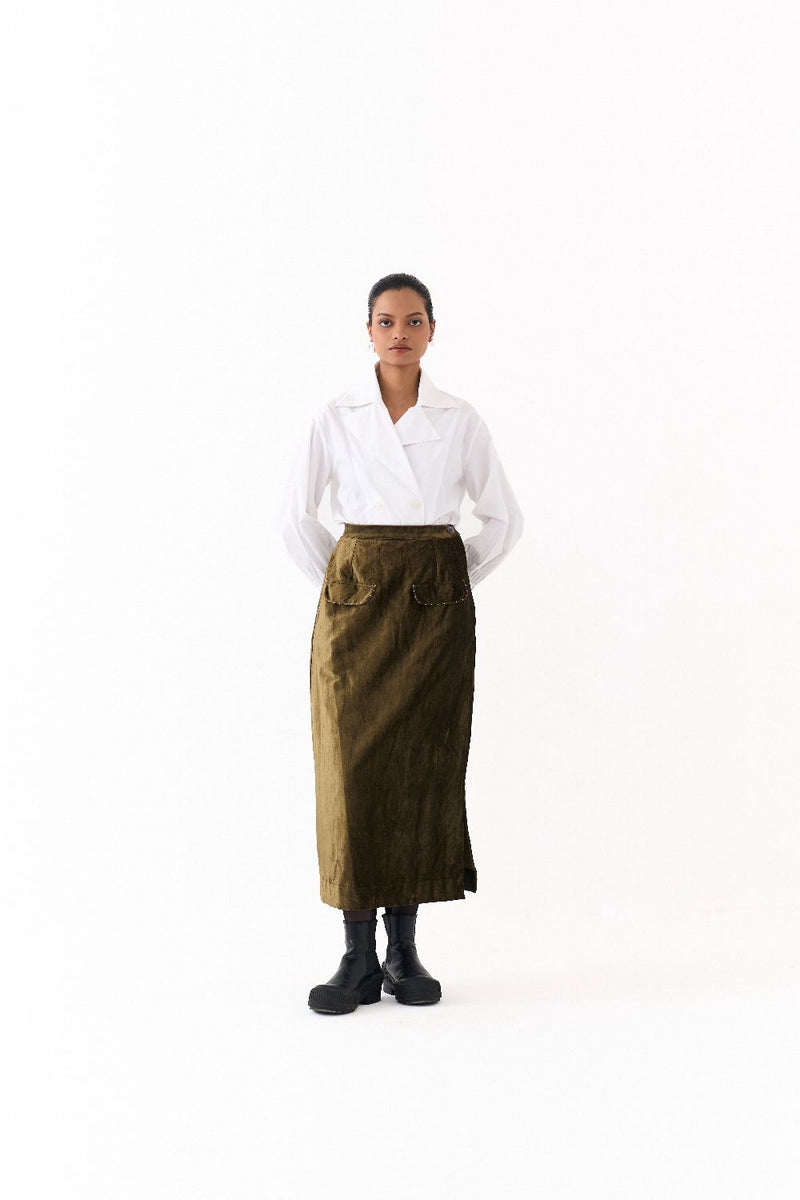 DOUBLE BREASTED COLLARED SHIRT-WHITE poplin by THREE in white color for women in Singapore