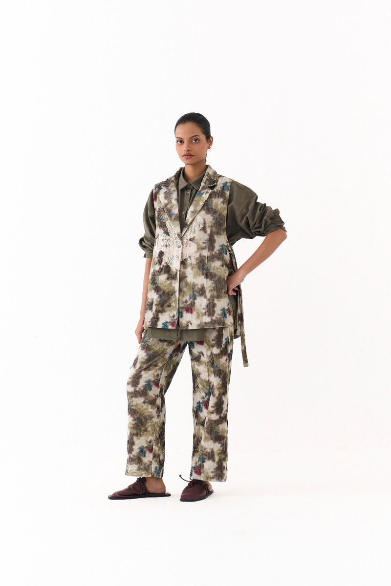 FLORAL WAISTCOAT -MULTICOLOUR mul by THREE in multi color for women in Singapore